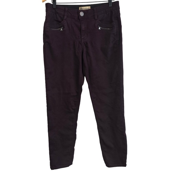 Democracy Womens Size 10 Ab Technology Skinny Pants Burgundy Plum B1590PEX2XX - Picture 2 of 16